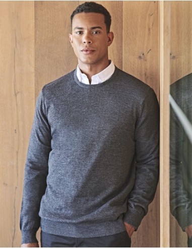HEN-H725-Mens Lightweight Crew Neck Jumper